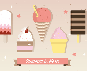 Free Flat Ice Cream Vector Illustration