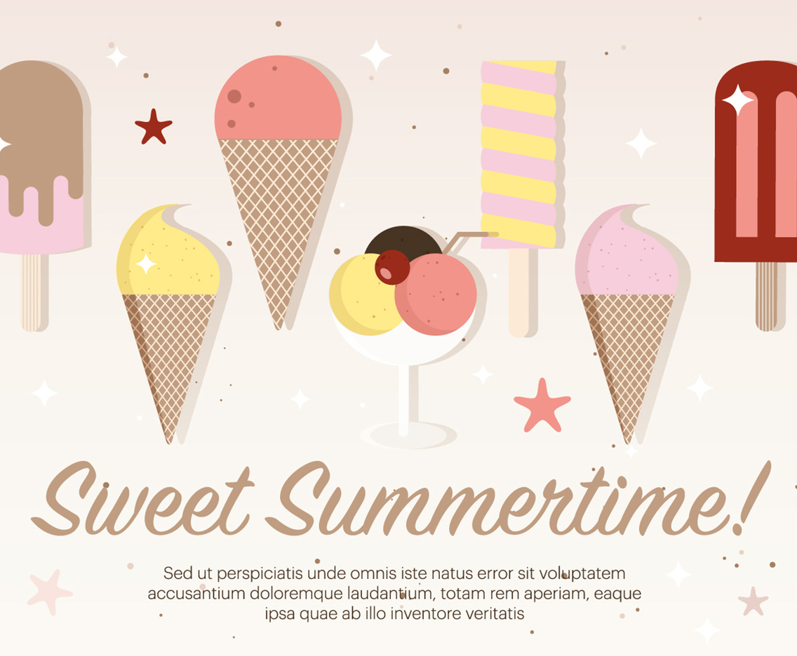 Free Flat Ice Cream Vector Illustration