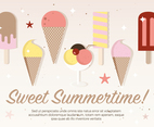 Free Flat Ice Cream Vector Illustration