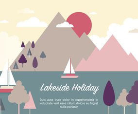 Free Flat Landscape Vector Illustration