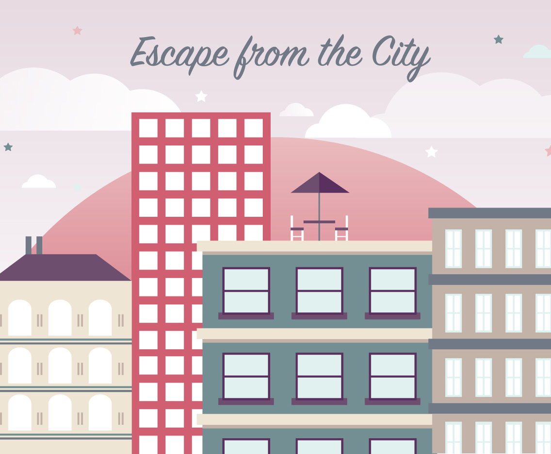 Free Flat Cityscape Vector Illustration