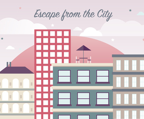 Free Flat Cityscape Vector Illustration