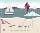 Free Vintage Summer Beach Vector Illustration