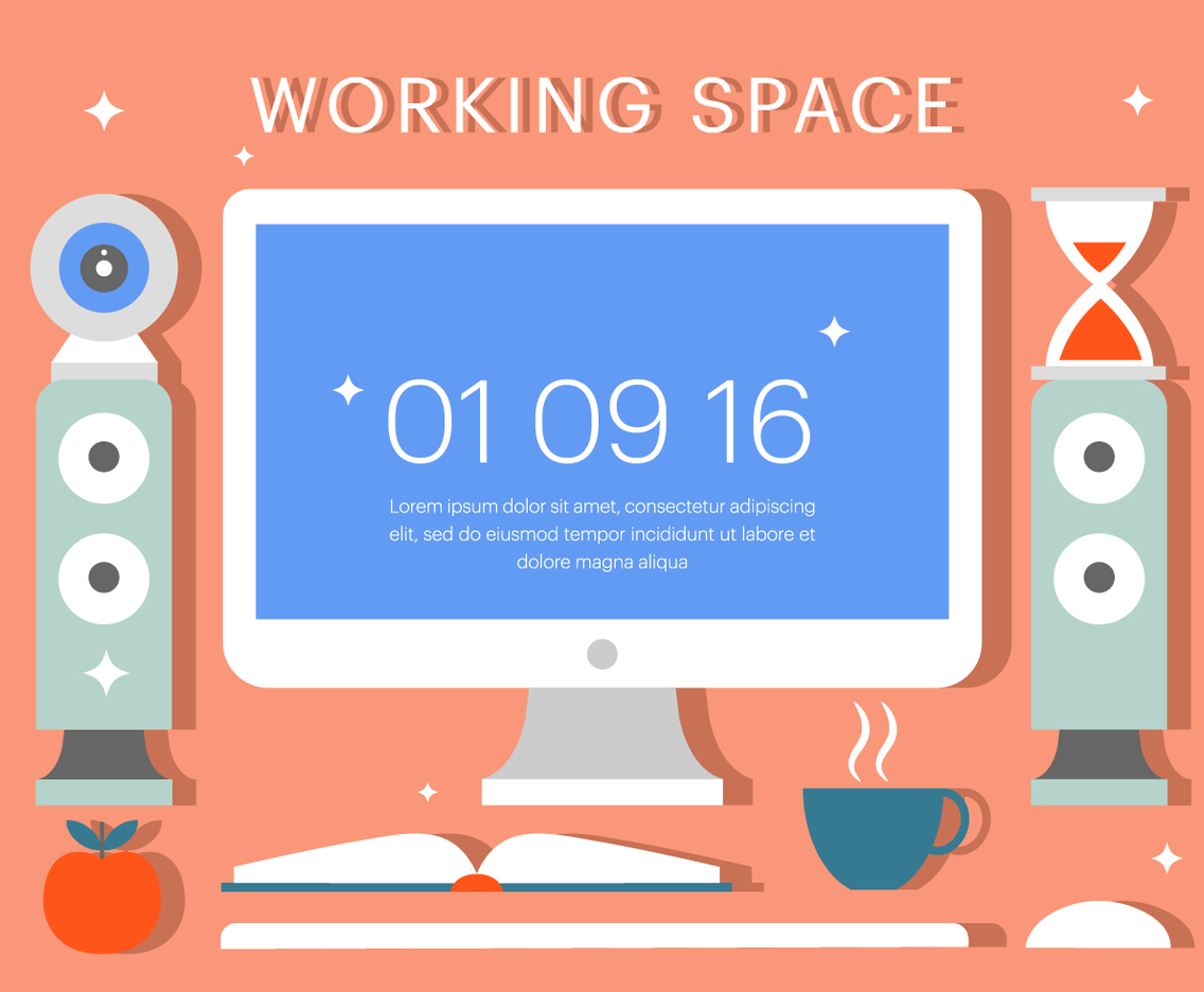 Free Workspace Vector Illustration