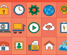 Flat Various Icons Vectors