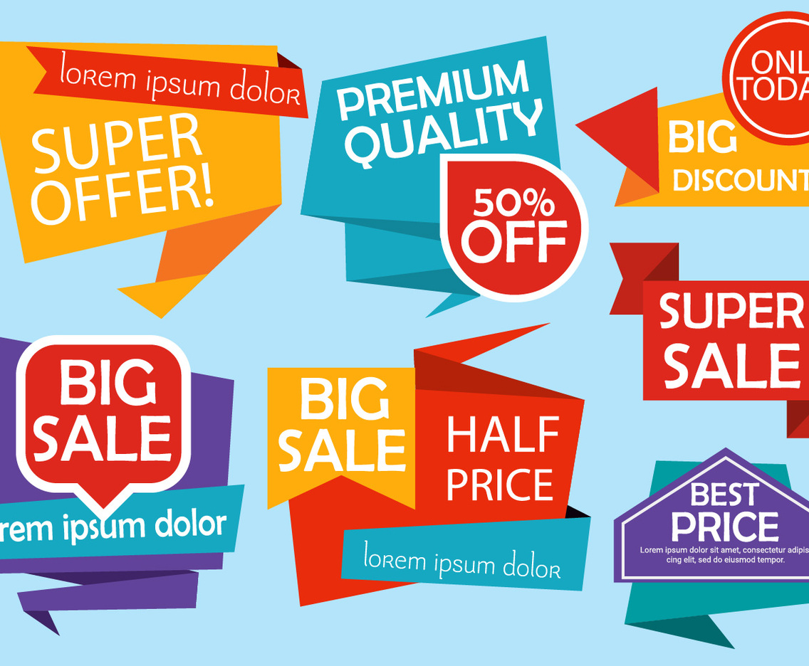 Free Origami Design Vector Labels