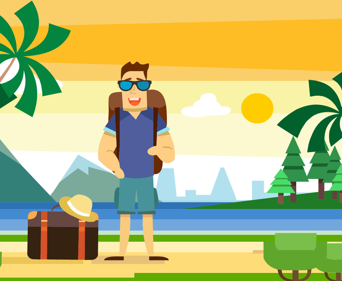 Free Summer Beach Vector Illustration