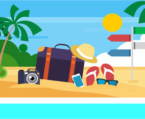 Free Summer Beach Vector Illustration