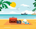 Free Summer Beach Vector Illustration