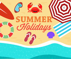Free Summer Beach Vector Illustration