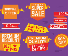 Free Origami Design Vector Labels