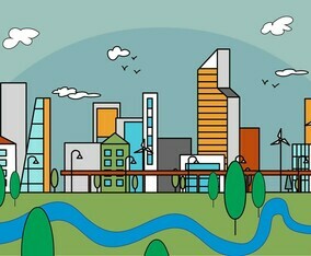 Free Linear City Vector Illustration