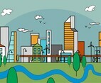 Free Linear City Vector Illustration