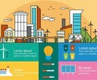 Free Flat Linear City Vector Infography