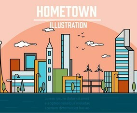 Free Linear City Vector Illustration