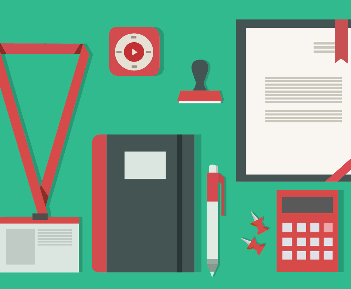 Free Flat Design Icon Set of Business Vector