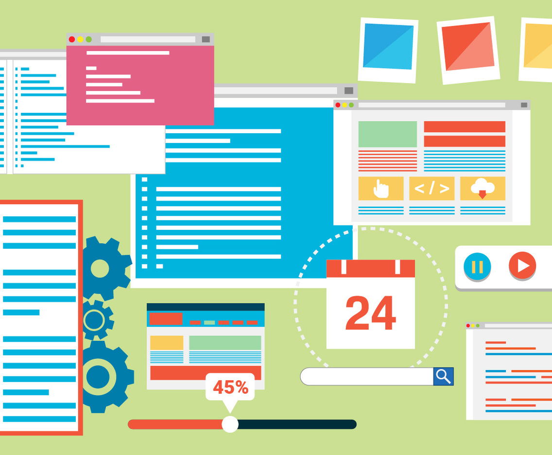 Free Flat Website Template Vector