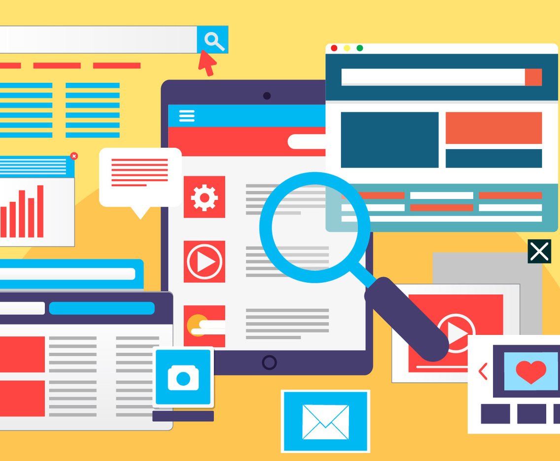 Free Flat Website Template Vector