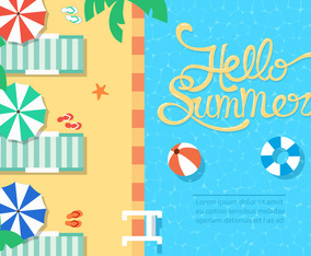 Free Summer Beach Vector Illustration