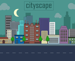 Free Urban Landscape Vector Illustration
