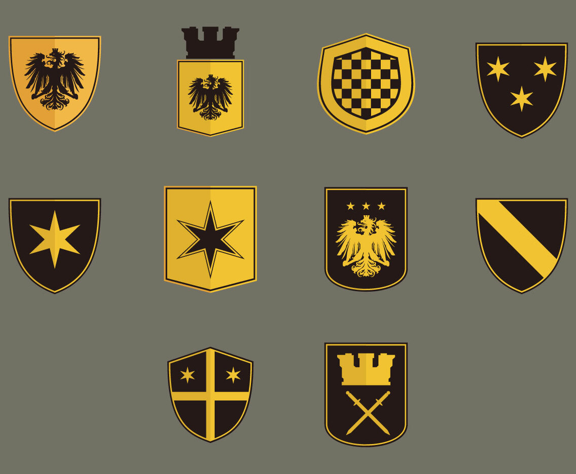 Blason Flat Icon Set