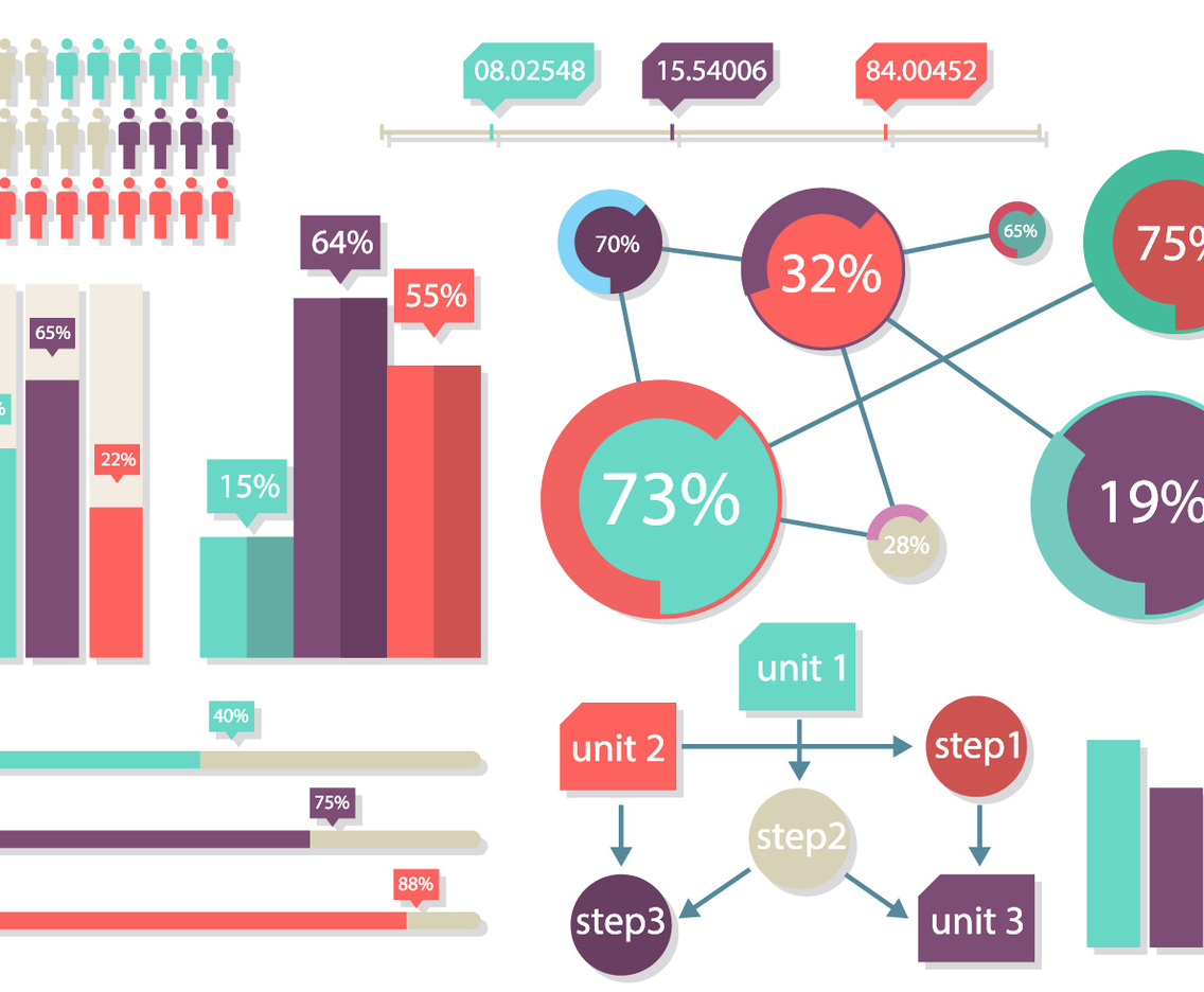Bright Infographics Elements Vector Illustration