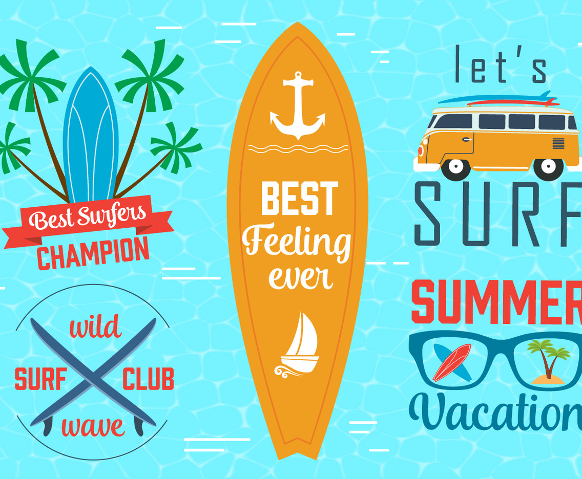 Free Vector Surfing Graphics and Emblems