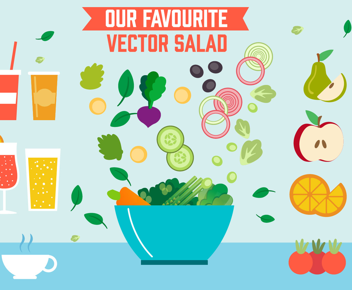 Free Salad Vector Illustration