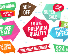 Free Origami Design Vector Labels