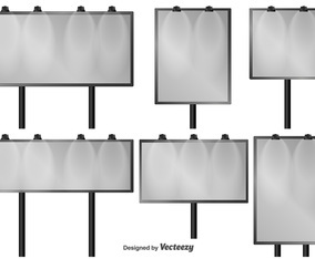 Set Of Outdoor Isolated Vector Billboards