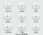 World Time Zone Icons Set