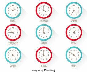 World Time Zone Vector Set