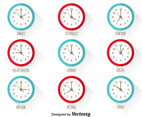 World Time Zone Vector Set