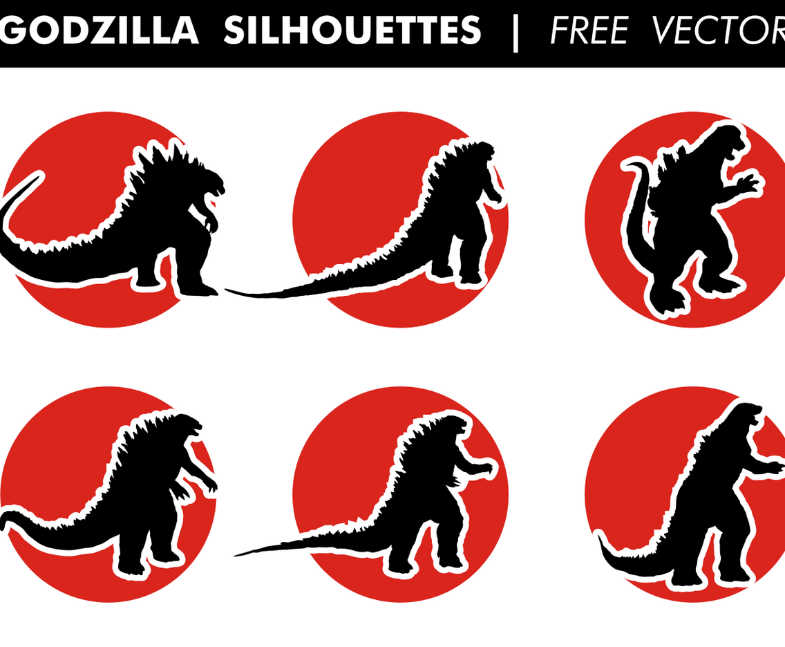 Godzilla Silhouettes Free Vector