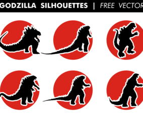 Godzilla Silhouettes Free Vector