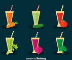 Vegetable Juice Vector Set