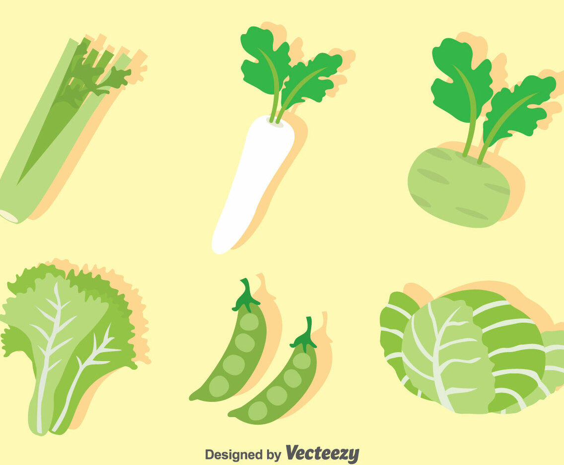 Green Vegetable Vector Set