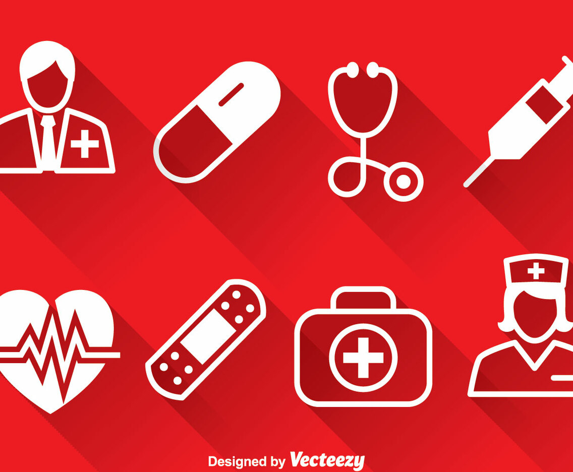Medical White Icons Vector
