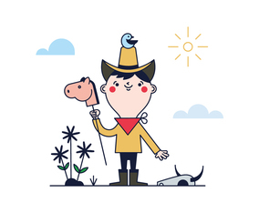 Free Little Cowboy Vector