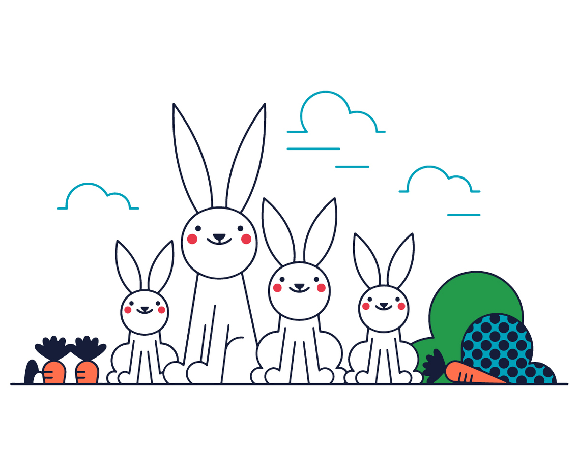 Free Bunny Family Vector