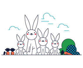 Free Bunny Family Vector