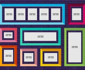 Free Vector Photo Collage 13