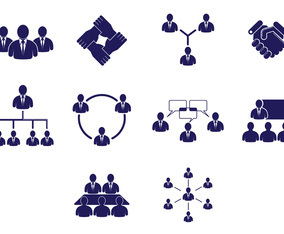 Set Of Working Together Icons
