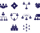 Set Of Working Together Icons