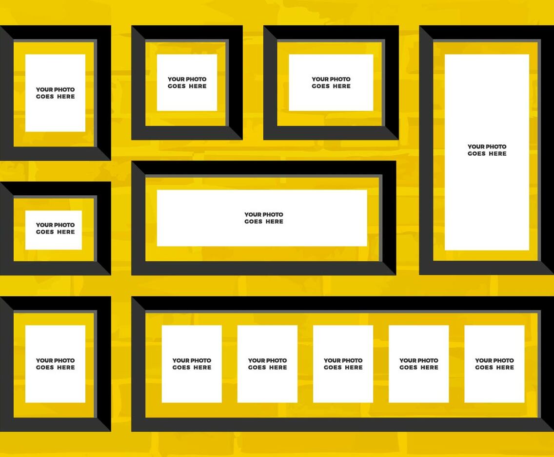 Free Vector Photo Collage 12