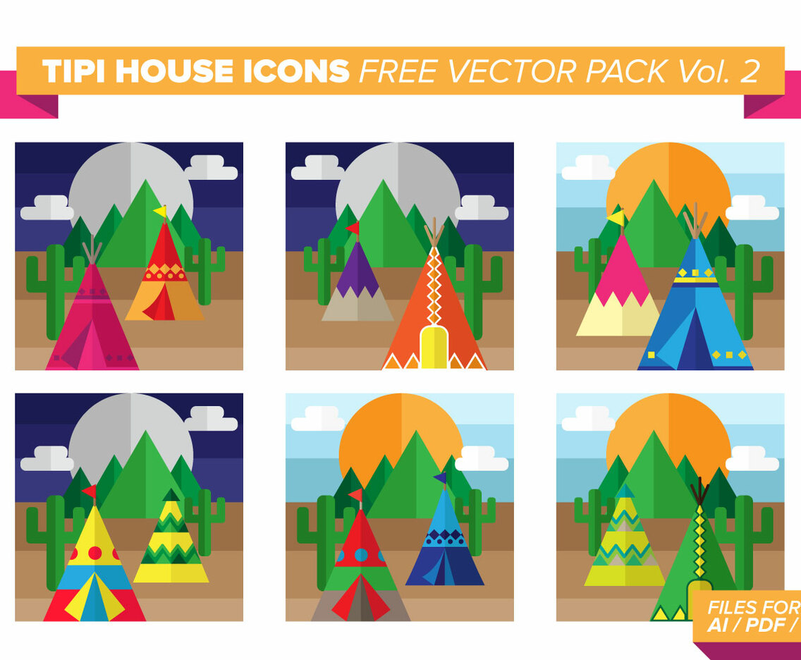 Tipi House Icons Free Vector Pack Vol. 2
