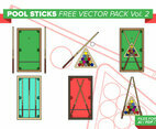 Pool Sticks Free Vector Pack Vol. 2