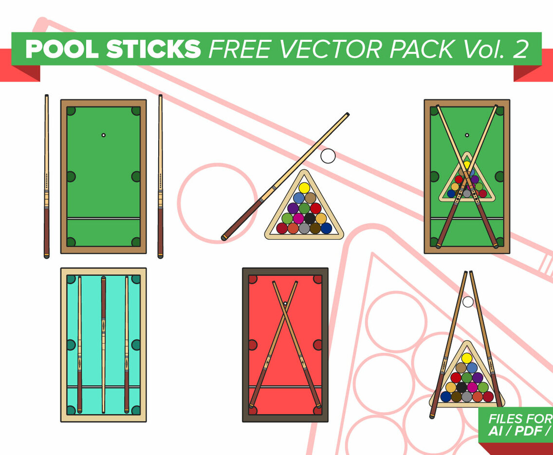 Pool Sticks Free Vector Pack Vol. 2