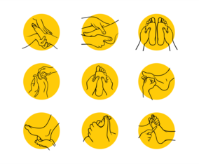 Set of Hand Drawn Reflexology