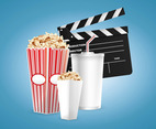 Vector Cinema and Popcorn Box